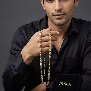 Generic Swastik Square Gold Plated Chain for Men – Stylish, Cultural & Everyday Wear